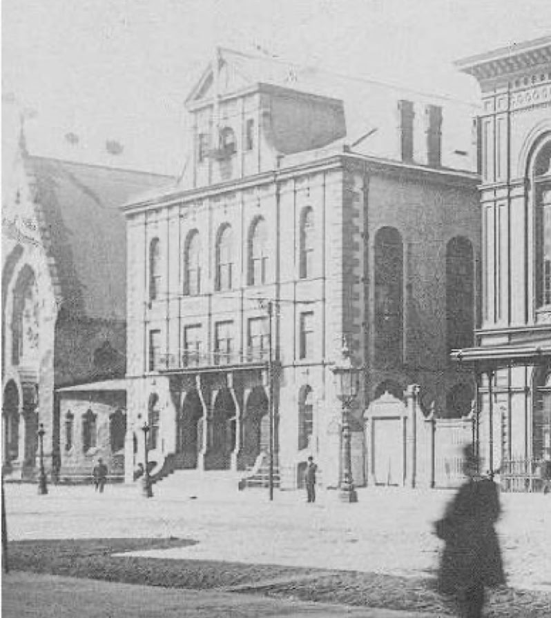 Horticultural Hall 1881  Horticultural Hall, 250 South Broad Street, Philadelphia, PA (1881)--Oscar Wilde lecture