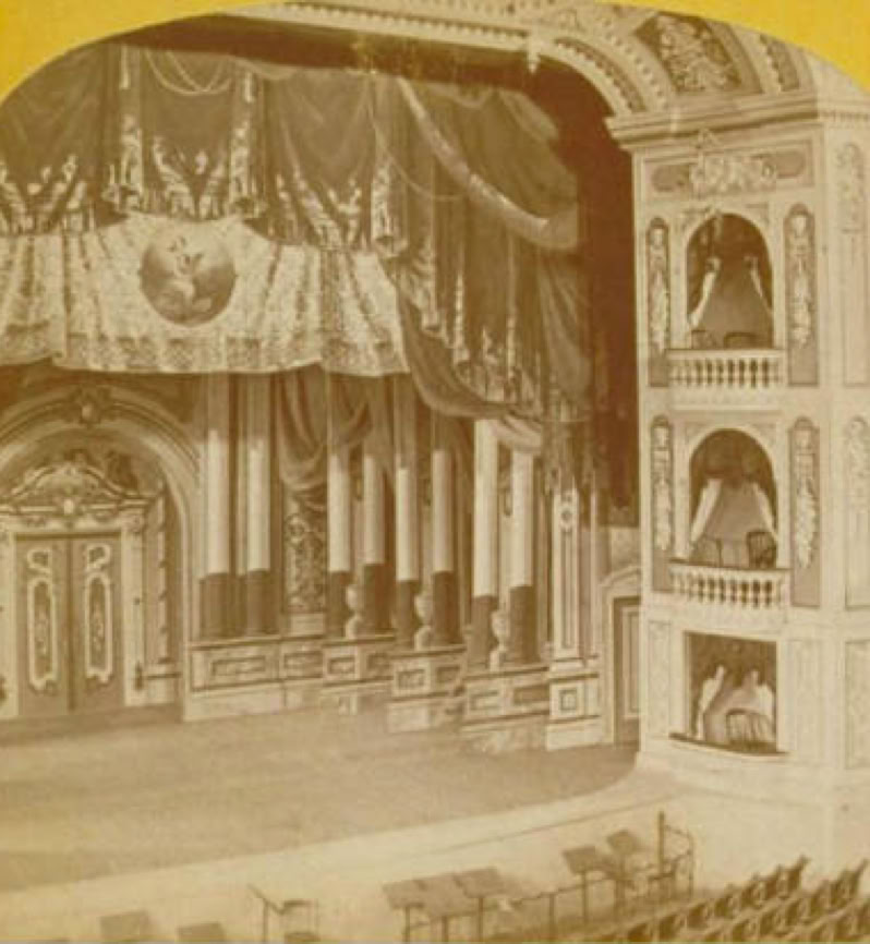 The stage Roberts' Opera House 937 Main Street, Hartford, CT. Oscar Wilde stage