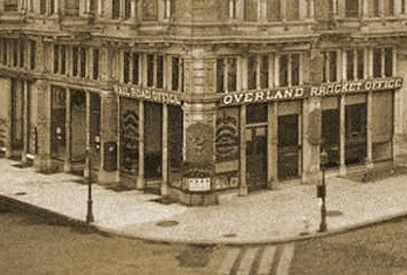 The Overland Railroad office in the Palace Hotel